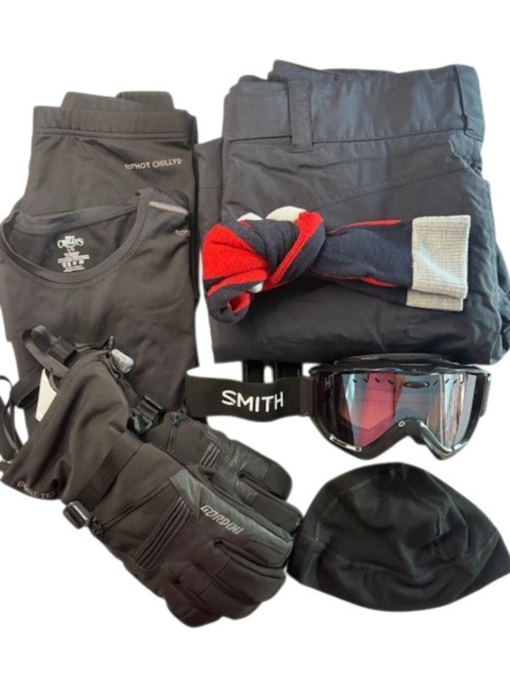 Men's Skiing Insulated Pants-Base Layers-Insulated Gloves-Goggles-Ski Boot Socks